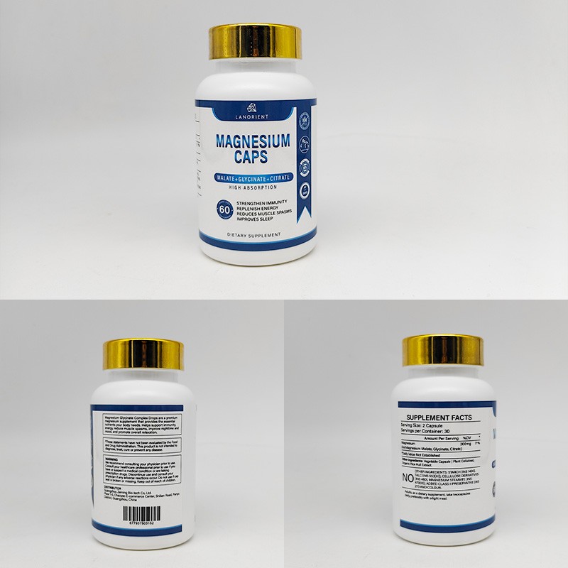 OEM Wholesale Organic Vegan Magnesium Glycinate Capsules - Sleep Support, Stress Relief & Healthy Relaxation Supplement