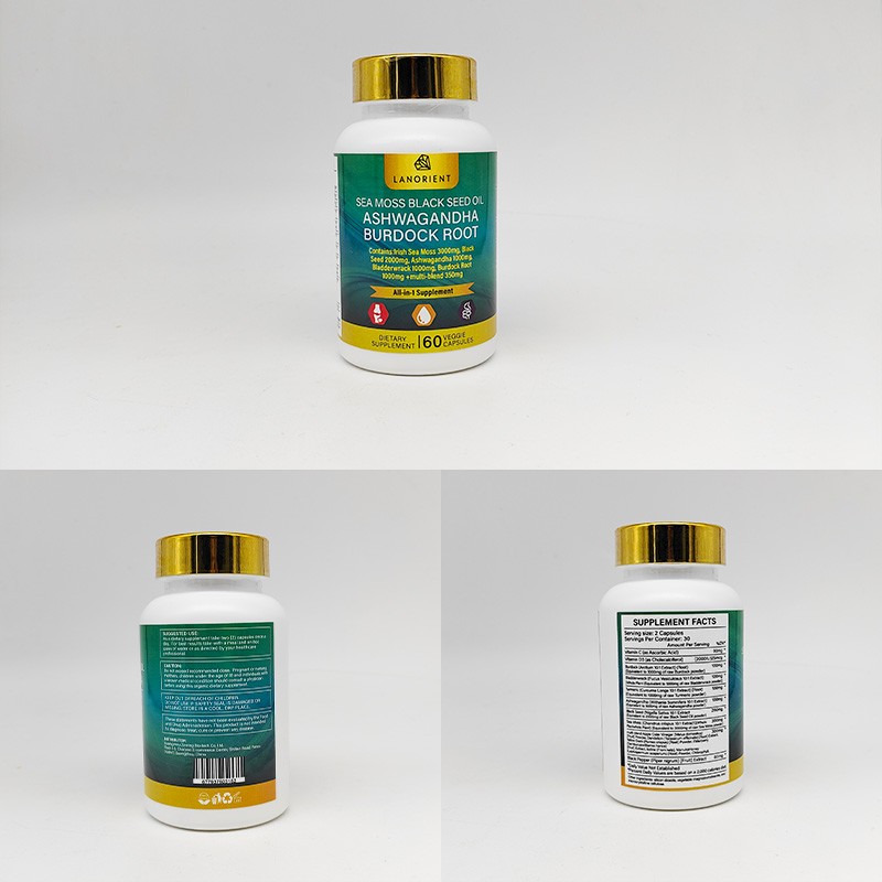 Private Label Available Organic Ron & 92 Minerals Supports Thyroid Health Immunity & Detox Vegan1000mg Sea Moss Capsules