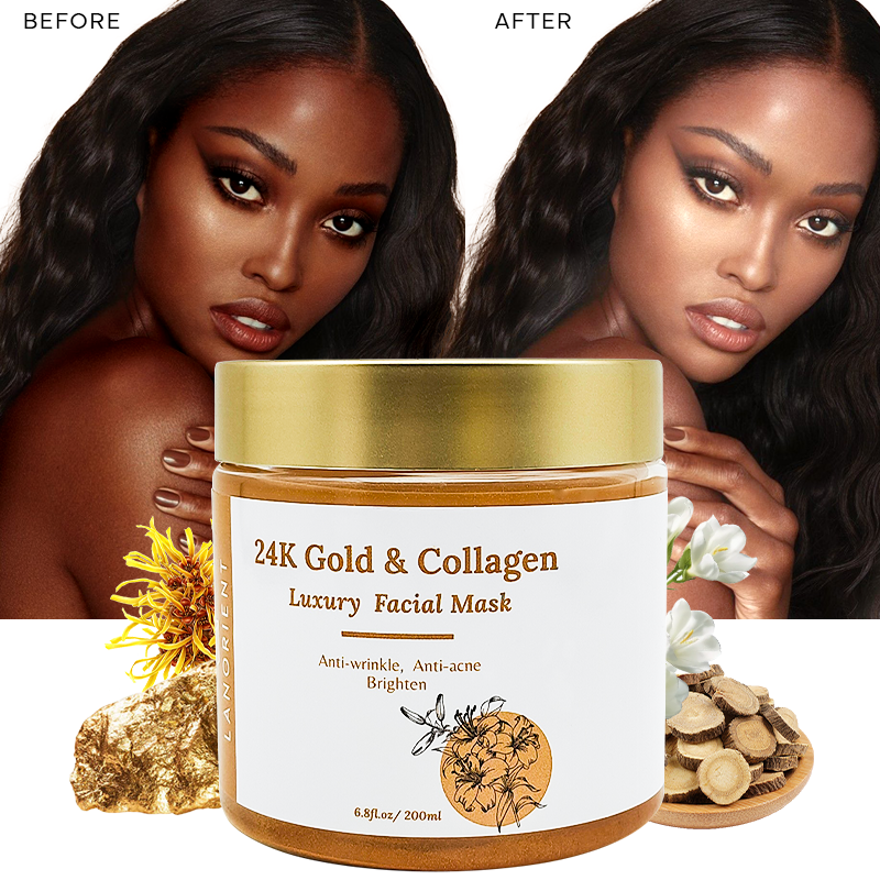 Wholesale Korean Beauty Skin Care Mask Skin Whitening, Moisturizing and Brightening 24k Gold Collagen Face Mask for Women