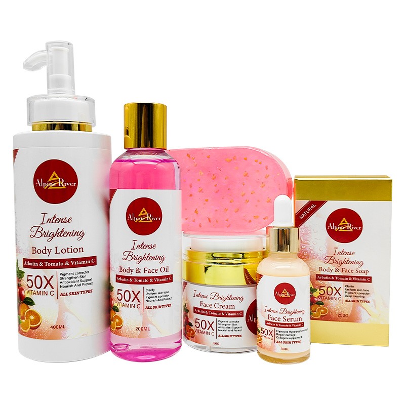 OEM Custom Luxury Korean Skin Care Products Organic Vitamin C Arbutin Skin Whitening And Moisturizing Skin Care Set For Women