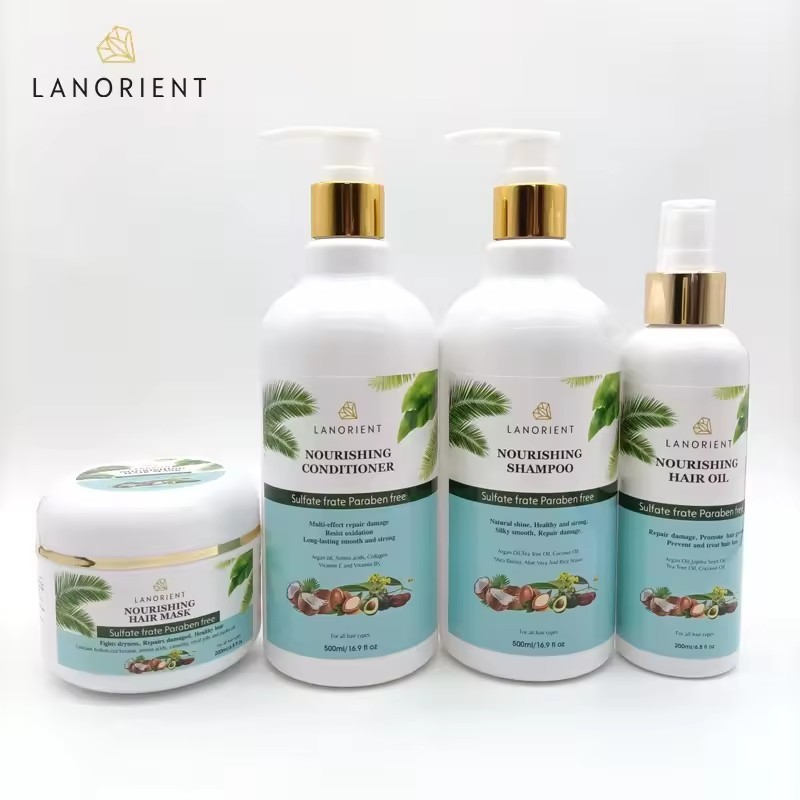 LANORIENT Argan Oil Hair Growth Shampoo Conditioner Hair Mask Set Collagen Deep Repair Hair Care Set