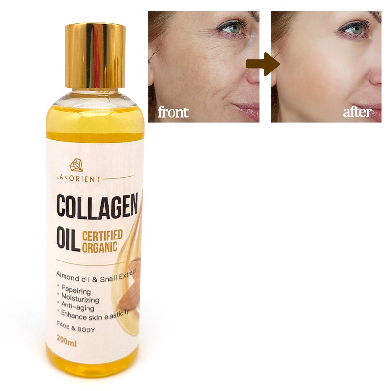 Low MOQ Custom Organic Collagen Skin Nourishing Skin Tone Lightening Face and Body Care Sweet Almond Oil for Skin Glow