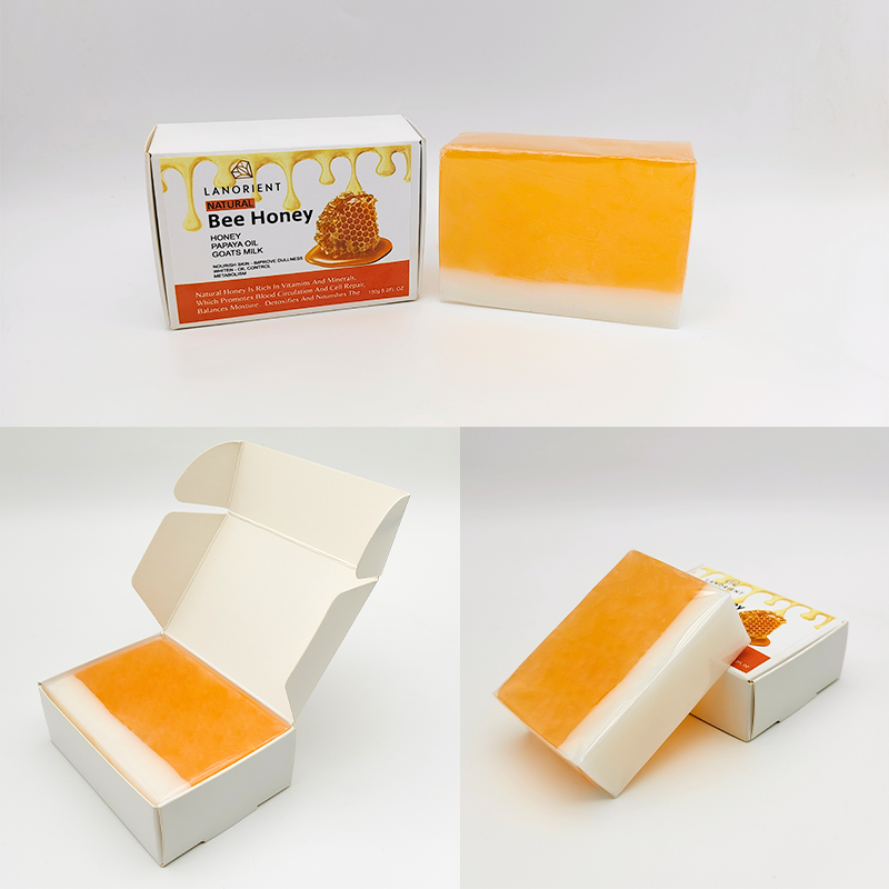 Private Label Skin Whitening Exfoliating Honey Soap Organic Skin Nourishing Oil Control Papaya Honey Handmade Goat Milk Soap