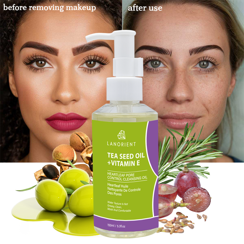 Private Label LANORIENT Korean Skin Care Products Organic Tea Seed Oil Facial Makeup Remover Cleansing Oil for Women