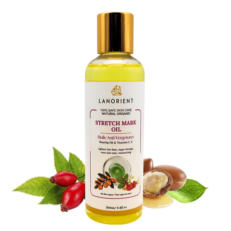Private Label Natural Organic Vitamin C Skin Revitalizing Stretch Mark Removal Oil Skin Moisturizing Stretch Mark Oil for Women
