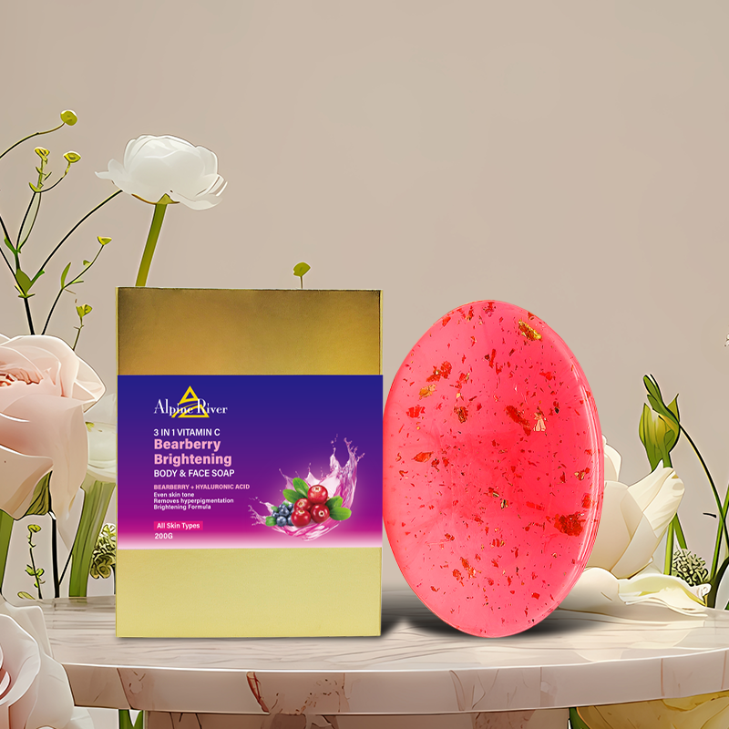 Private Label Vitamin C Body Bath Product Natural Organic Skin Whitening and Brightening Glutathione Arbutin 24k Gold Soap