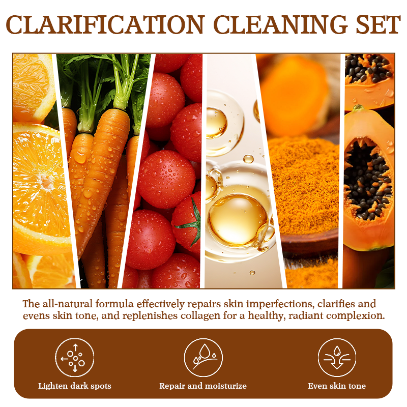 Private Label Luxury Korea Skin Care Product Organic Vitamin C SkinCare Carrot Remove Dark Spots Body Moisturizing Skin Care Set