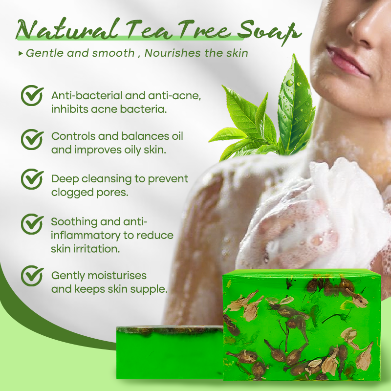 Private Labels Vitamin C Skin Care Exfoliating Tea Tree Handmade Soap Bath Soap for Anti-Acne