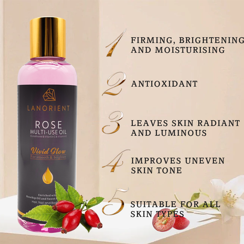 Private Label Natural Organic Skin Care Products Vitamin C Skin Whitening and Moisturizing Rosehip Oil for Face and Body