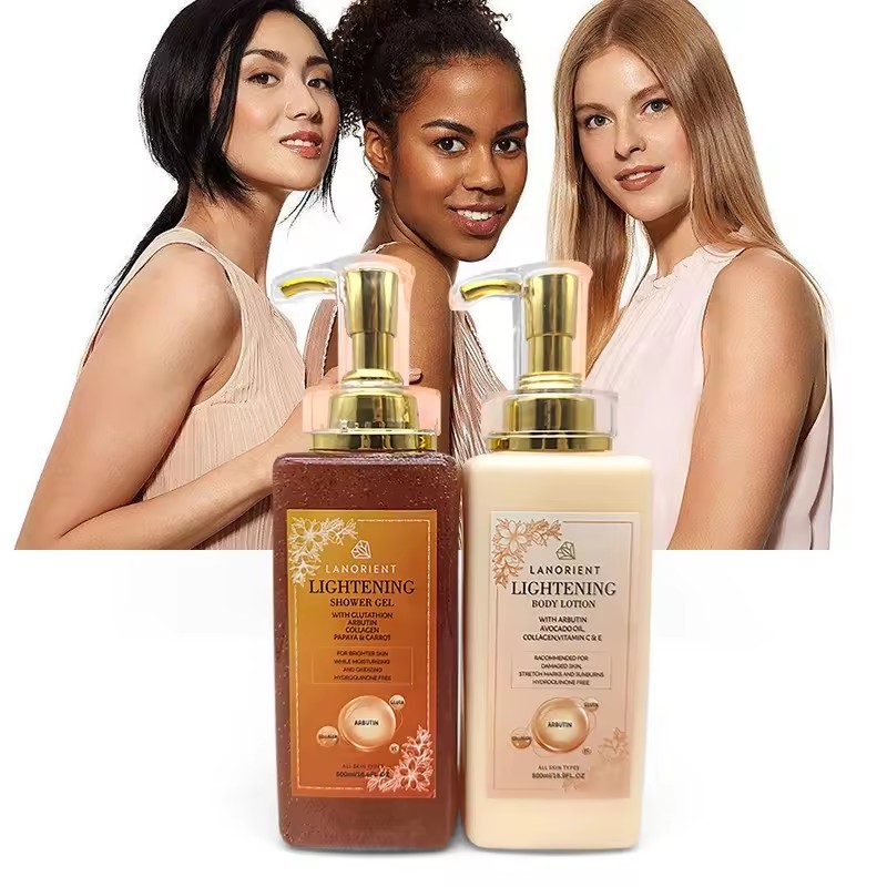 Private Label LANORIENT Organic Vitamin C Whitening Skin Care Set Lightening Spot Lightening Skin Tone Anti-aging Skin Care Set