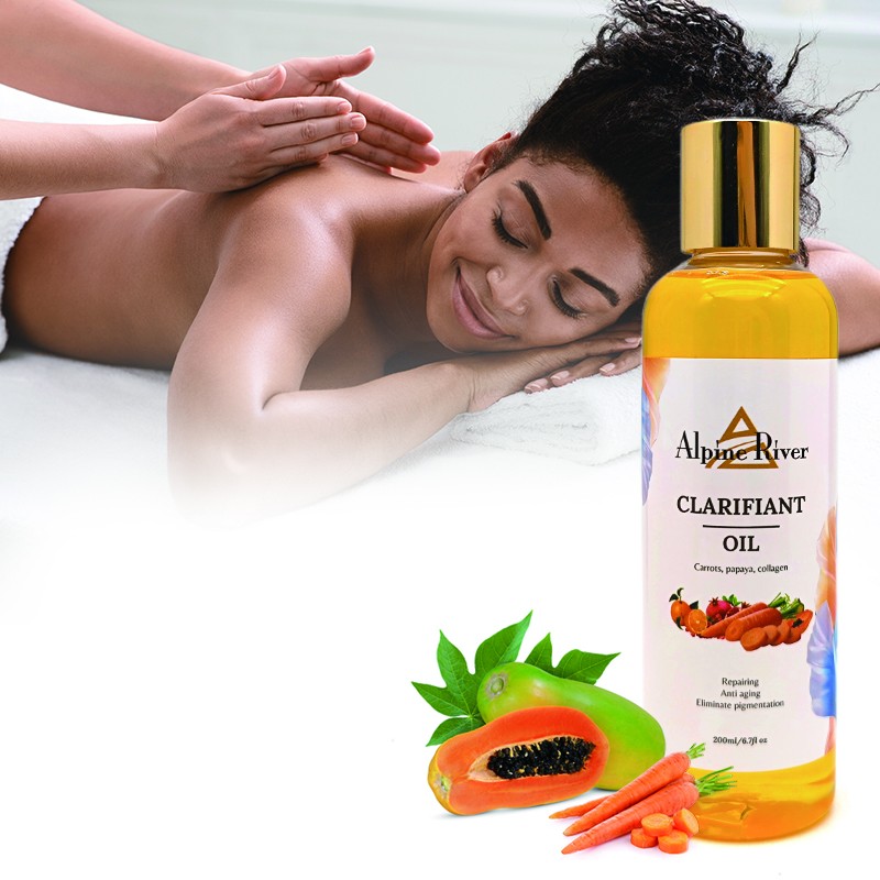 OEM Custom Organic Vitamin C Skin Care Natural Carrot Dark Spot Removal Body Care Oil Turmeric Lightening Even Skin Tone Oil