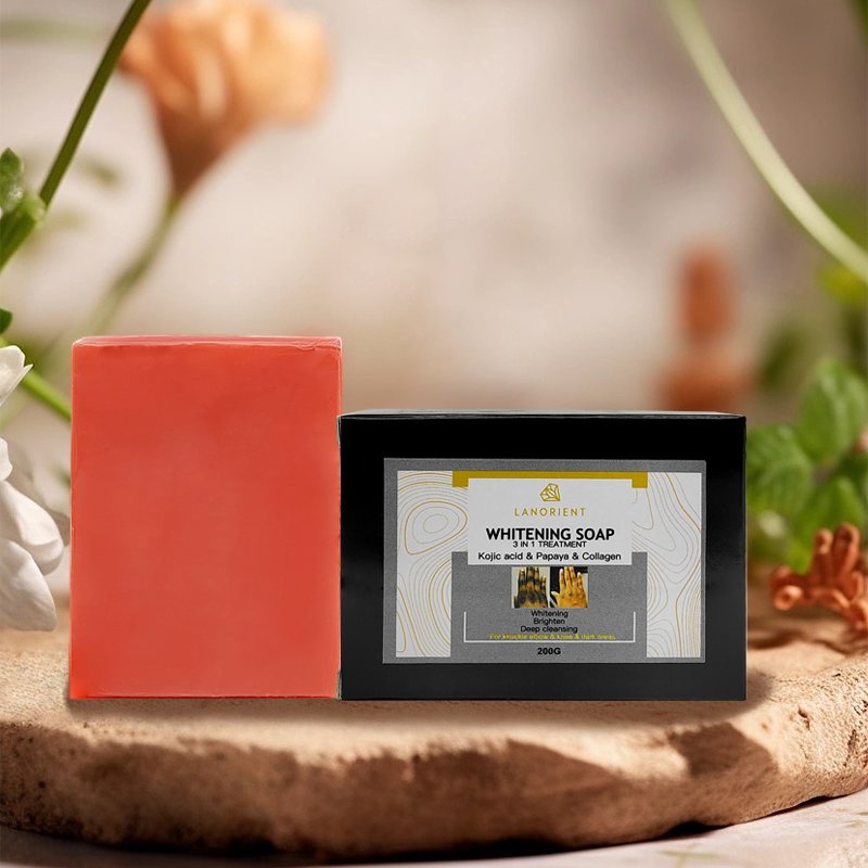 OEM Custom Logo Organic Vitamin C Skin Whitening and Exfoliating Handmade Soap Knuckle Whitening Kojic Acid Soap for Dark Skin