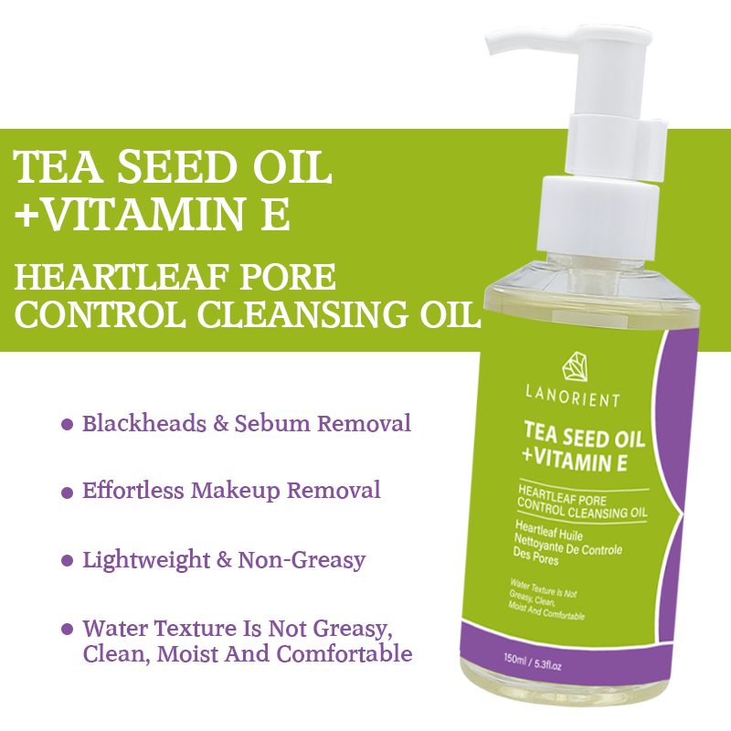 Private Label LANORIENT Korean Skin Care Products Organic Tea Seed Oil Facial Makeup Remover Cleansing Oil for Women