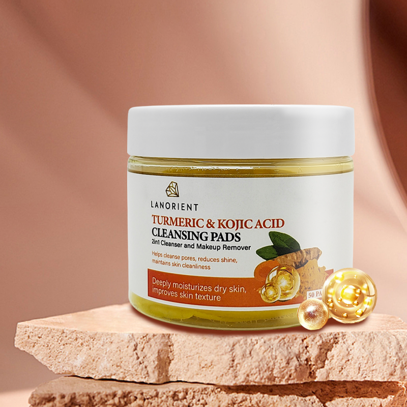 Tiktok Hot Sell Face and Body Skin Glow Whitening Kojic Acid Turmeric Cleaning Pads Can Be Used to Remove Makeup