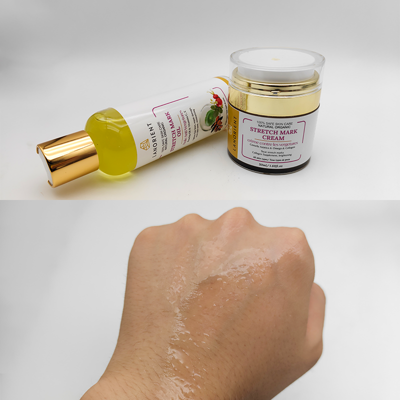Private Label 100% Natural Organic Body Massage Oil Stretch Mark Removal Skin Repair Stretch Mark Cream for Women