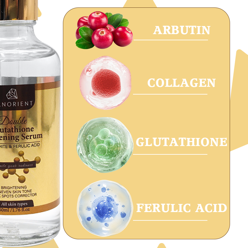 Private Label LANORIENT Korean Skin Care Products Organic Vitamin C Skin Whitening Moisturizing Double Glutathione Skin Care Set