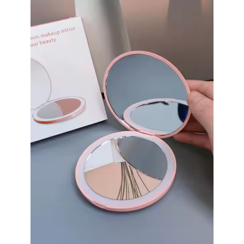 Led Mirror Manufacturer - Custom Logo Portable Foldable Small Hand Held Anti Fog