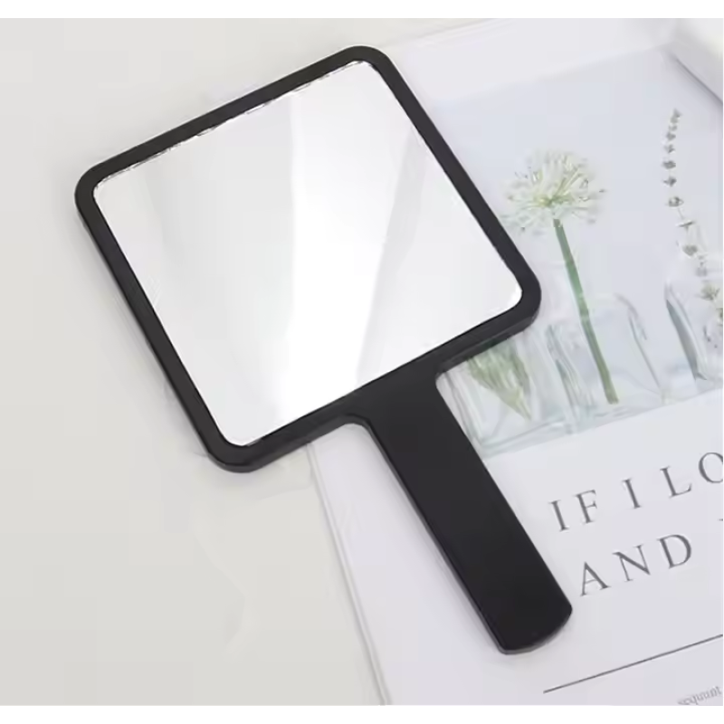 Makeup Mirror Factory - Customized Logo Fashion Black Pink Hand Mirror Mini