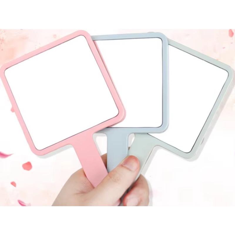Makeup Mirror Factory - Customized Logo Fashion Black Pink Hand Mirror Mini