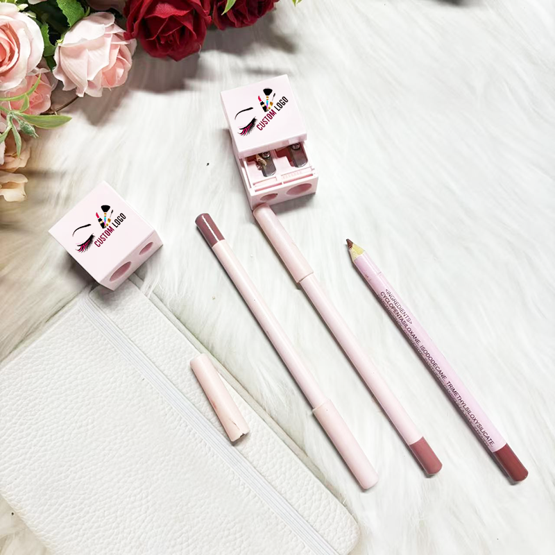Pencil Sharpener Supplier - Pink Black Eyebrow Lipliner Double Hole Cosmetics