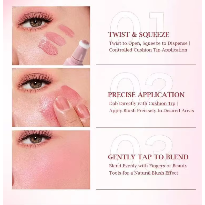 Liquid Blush Factory - 5 Colors Cream Liquid Smooth Cushion Brush Pink Moisture