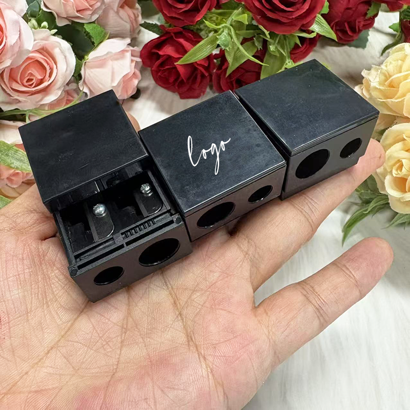 Pencil Sharpener Factory - Blade Dual Holes Sharpener with Cleaner for Eyebrow Eyeliner