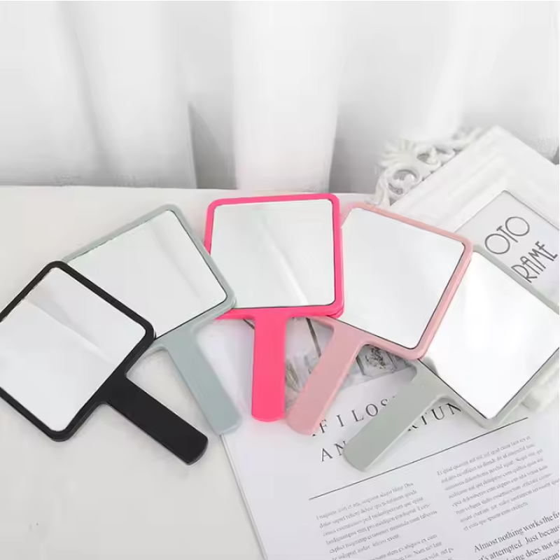 Makeup Mirror Factory - Customized Logo Fashion Black Pink Hand Mirror Mini