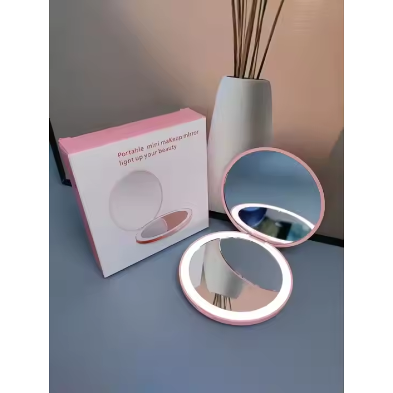 Led Mirror Manufacturer - Custom Logo Portable Foldable Small Hand Held Anti Fog