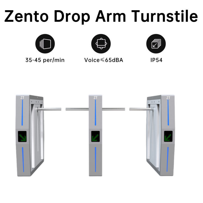 Drop Arm Turnstile Factory - Face Recognition Gym Security