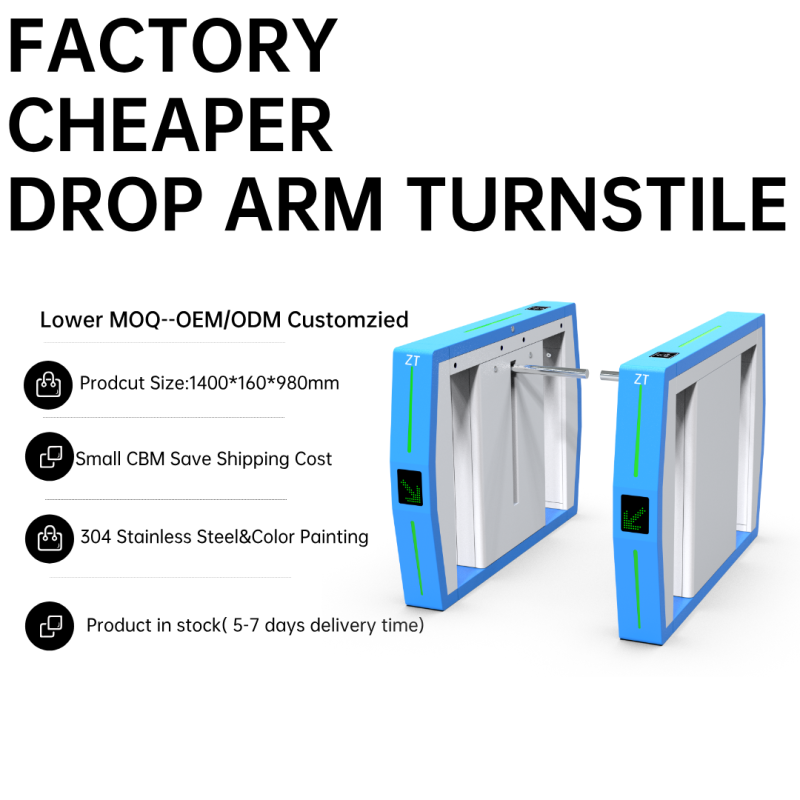 Slim Turnstile Manufacturer - Zento Pedestrian Drop Arm
