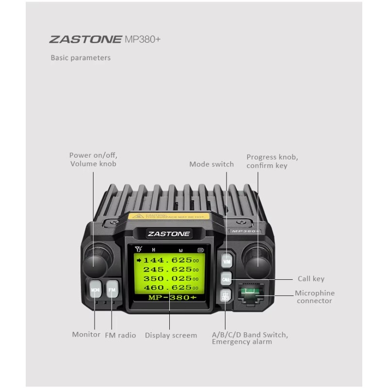 Multiband Radio Manufacturer - ZASTONE Mp380 25W Vehicle