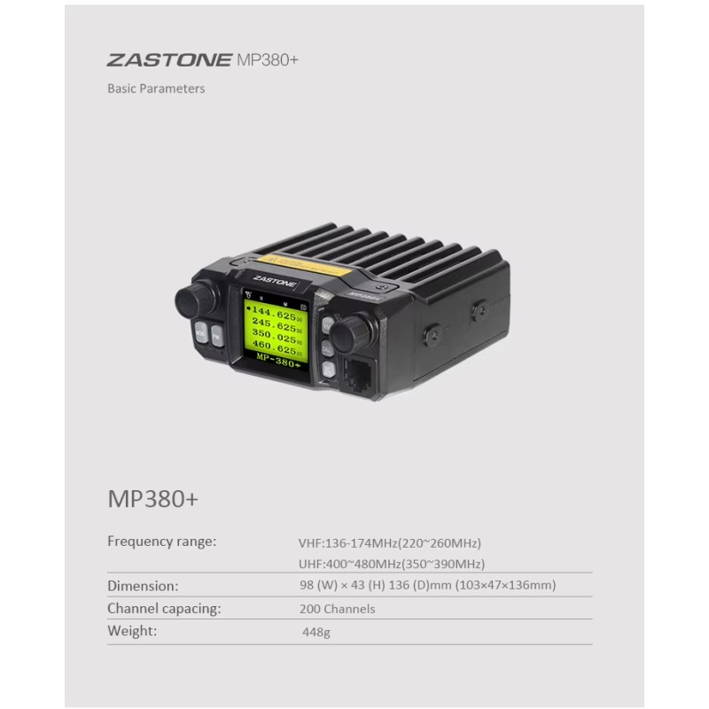 Multiband Radio Manufacturer - ZASTONE Mp380 25W Vehicle