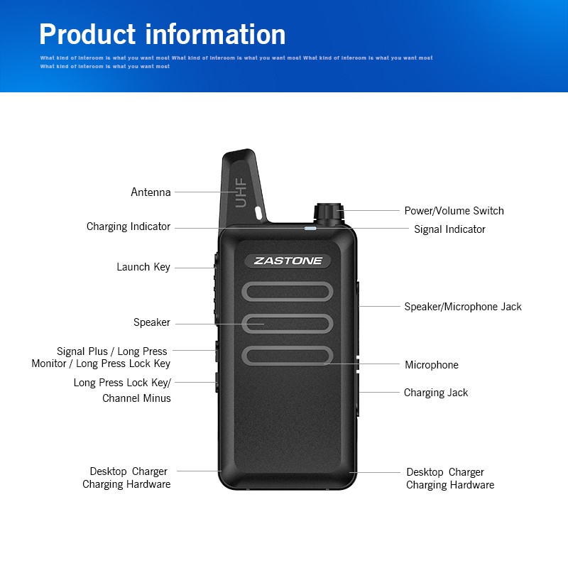 Mini Radio Supplier - ZASTONE X6 UHF Handheld Transceiver