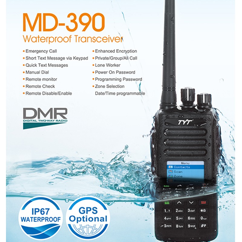 DMR Radio Factory - TYT MD-UV390 IP67 Waterproof