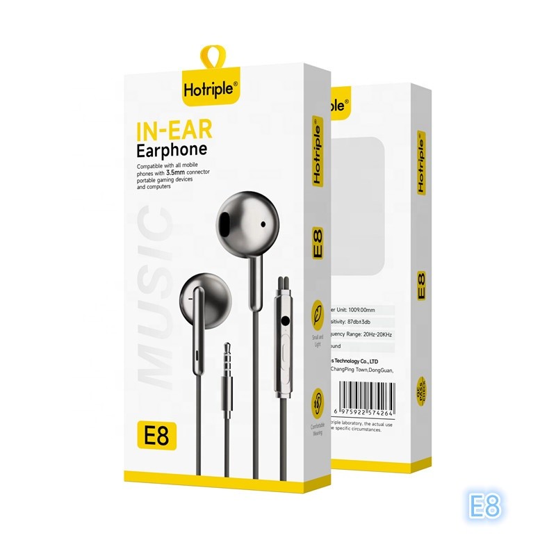 Wired Earphone Manufacturer - Hotriple E8 3.5mm Metal