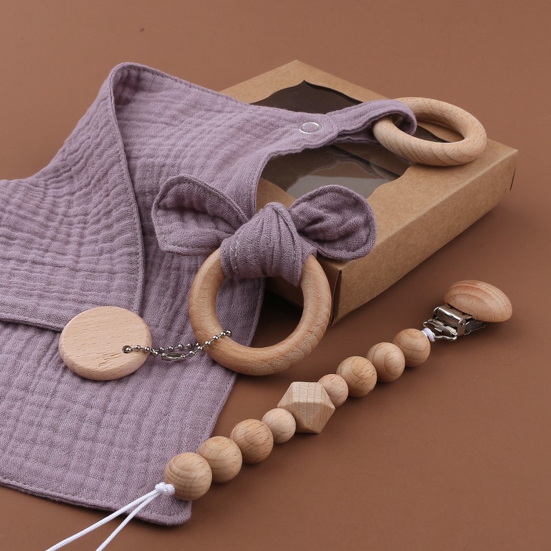 Baby Toy Set Factory - Cotton Towel Wooden Teethers