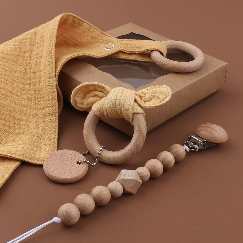 Newborn Gift Set Factory - Pacifier Clip Cotton Bibs