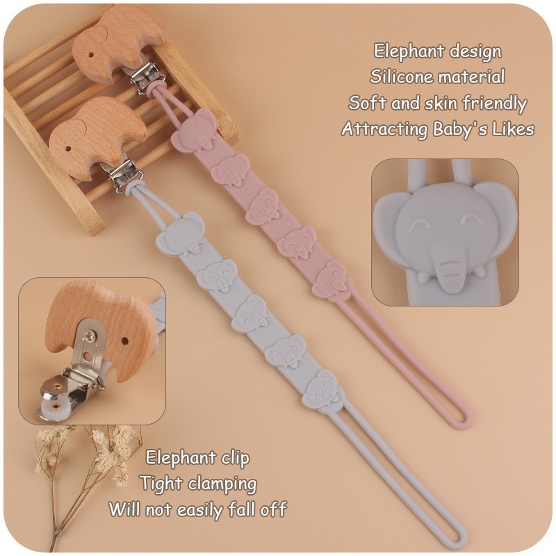 Pacifier Clip Manufacturer - Elephant Design Food Grade