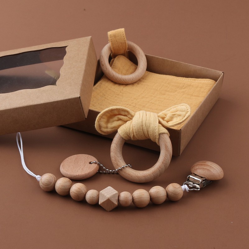 Newborn Gift Set Factory - Pacifier Clip Cotton Bibs