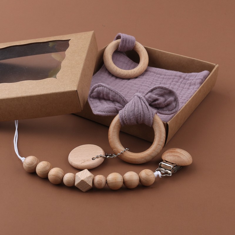Baby Toy Set Factory - Cotton Towel Wooden Teethers