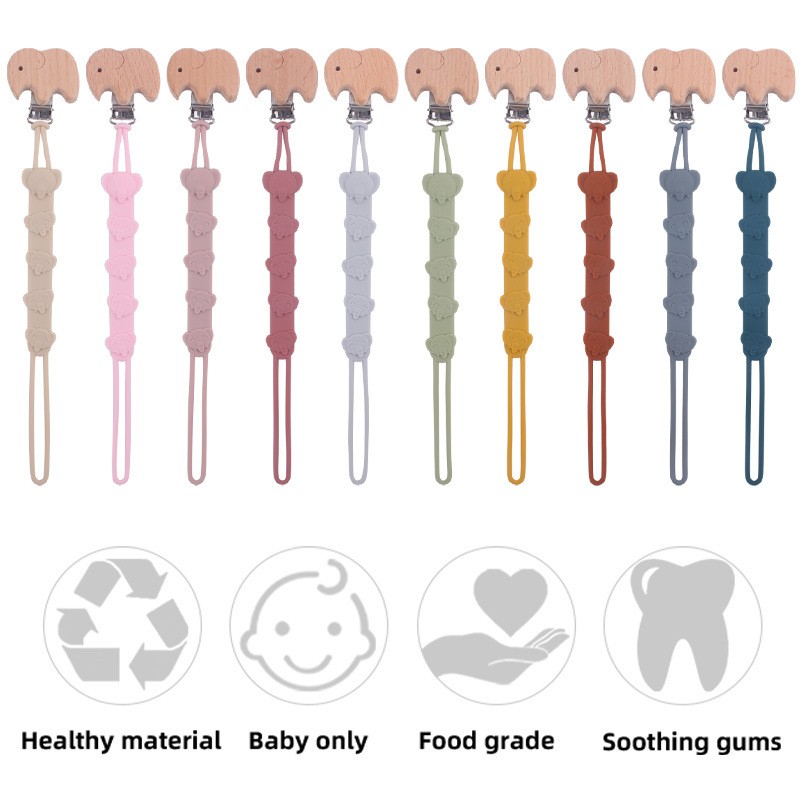 Pacifier Clip Manufacturer - Elephant Design Food Grade