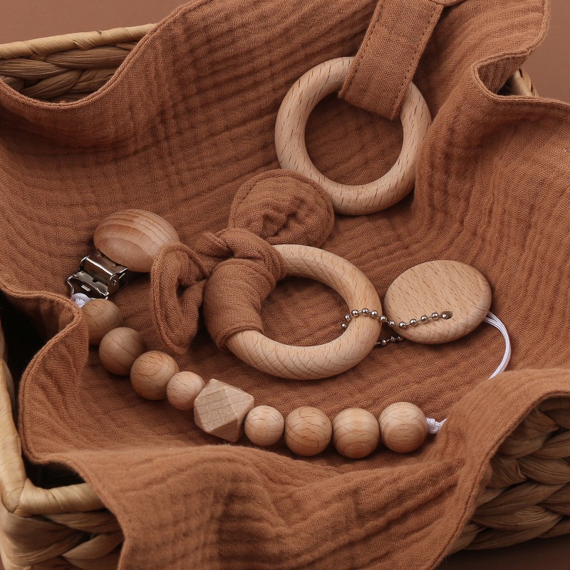 Wooden Teether Supplier - Cotton Baby Teething Ring