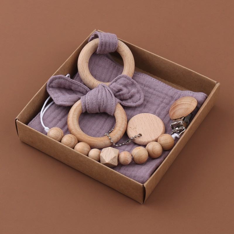 Baby Toy Set Factory - Cotton Towel Wooden Teethers