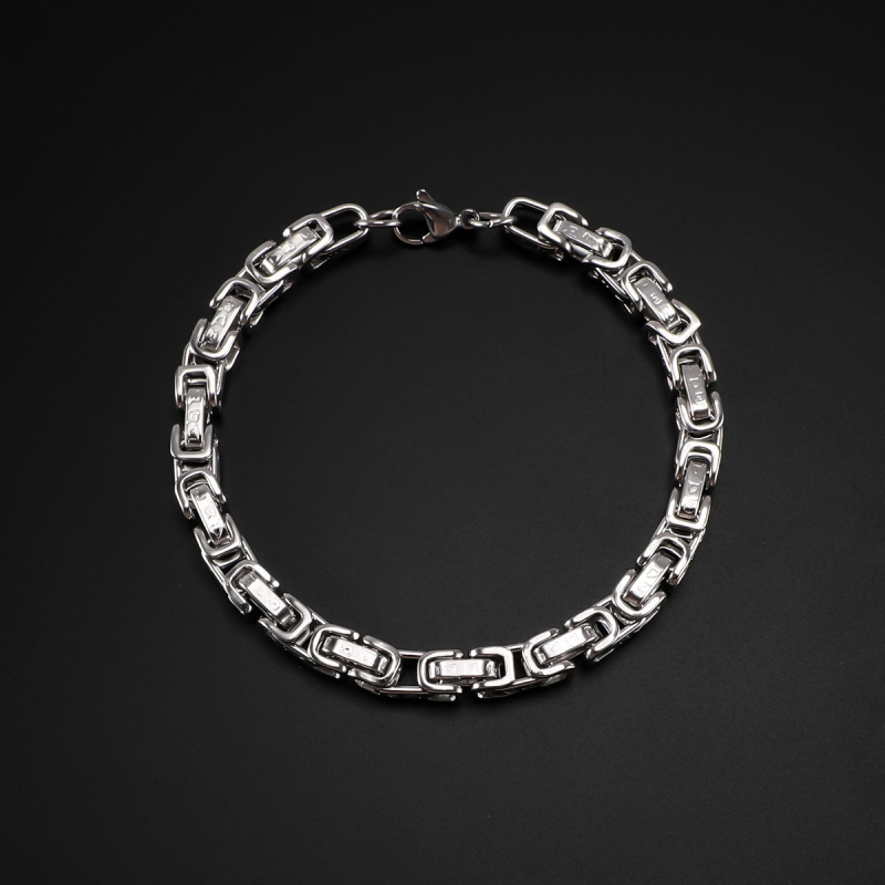 Men's Bracelet Supplier - Byzantine Imperial Stainless Steel Hip-Hop