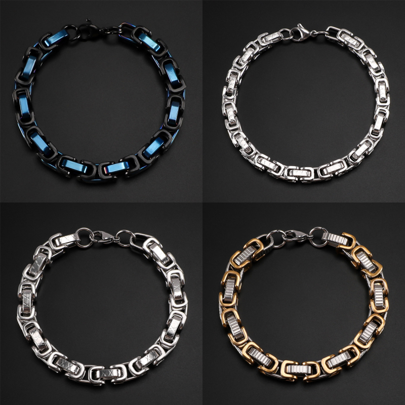 Men's Bracelet Manufacturer - Trendy Pearl Titanium Steel Four-Sided