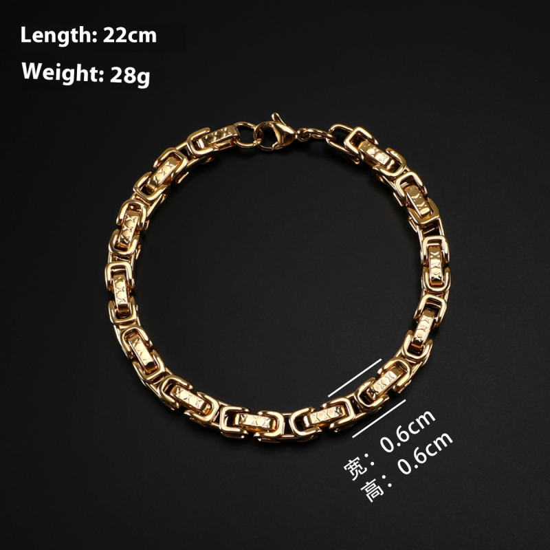 Men's Bracelet Supplier - Byzantine Imperial Stainless Steel Hip-Hop