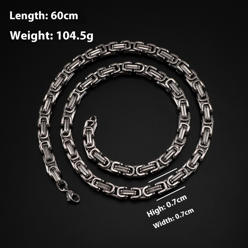 Men's Necklace Factory - Stainless Steel Hip-Hop Byzantine Imperial