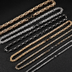Necklace Factory - Stainless Steel Byzantine Chain 4mm-10mm Width