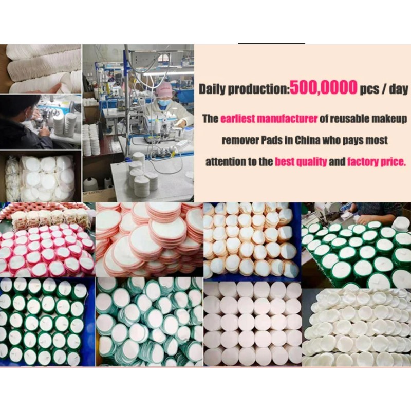 Makeup Remover Pads Manufacturer - OEM Bamboo Charcoal Washable