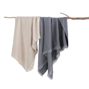 Linen Blanket Supplier - Premium Washed Grey Beach Weighted